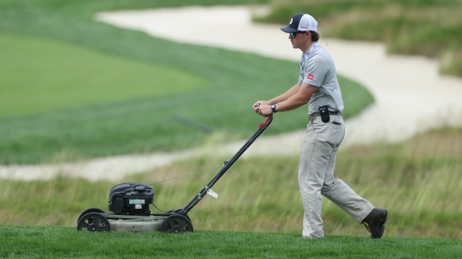 The rough being cut at Oakmont Country Club